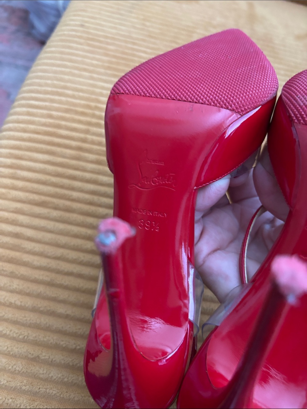Christian Louboutin Optisexy Red Patent Slingback Strappy Pointed Heels - Picture 6 of 7
